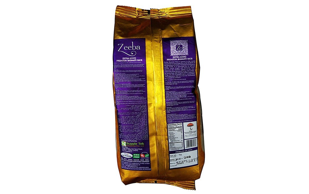 Zeeba Extra Long Premium Basmati Rice   Pack  1 kilogram